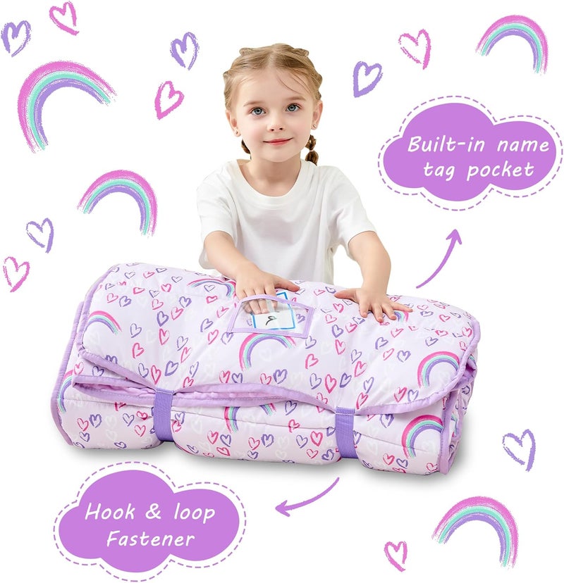 lasoftan Toddler Nap Mat with Pillow and Blanket, Extra Large Rolled Napping Mats,Slumber Bags for Boys Girls,Kids Sleeping Bag for Daycare, Preschool Travel Camping - Image 3